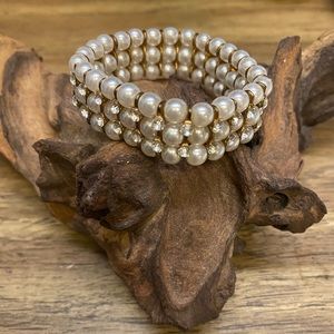🎈Vintage Pearl and Cubic Zirconium Stretch Bracelet